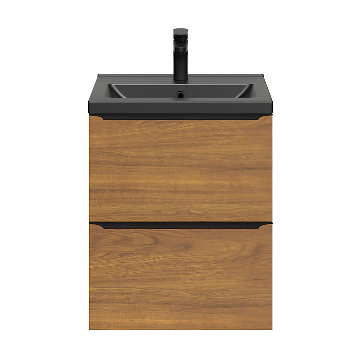 Plan vasque faible profondeur noir GoodHome Nira 50 cm