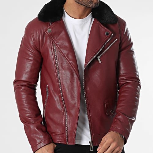 Veste Biker Bordeaux