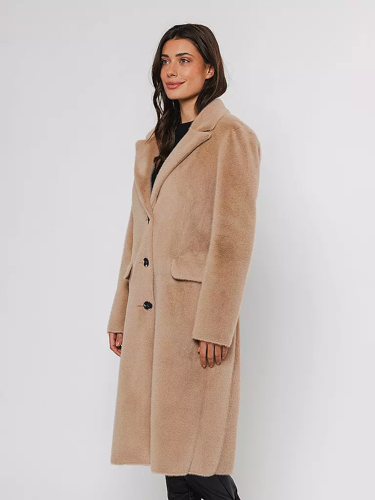 RINO&PELLE Mantel in Felloptik SAAMI beige