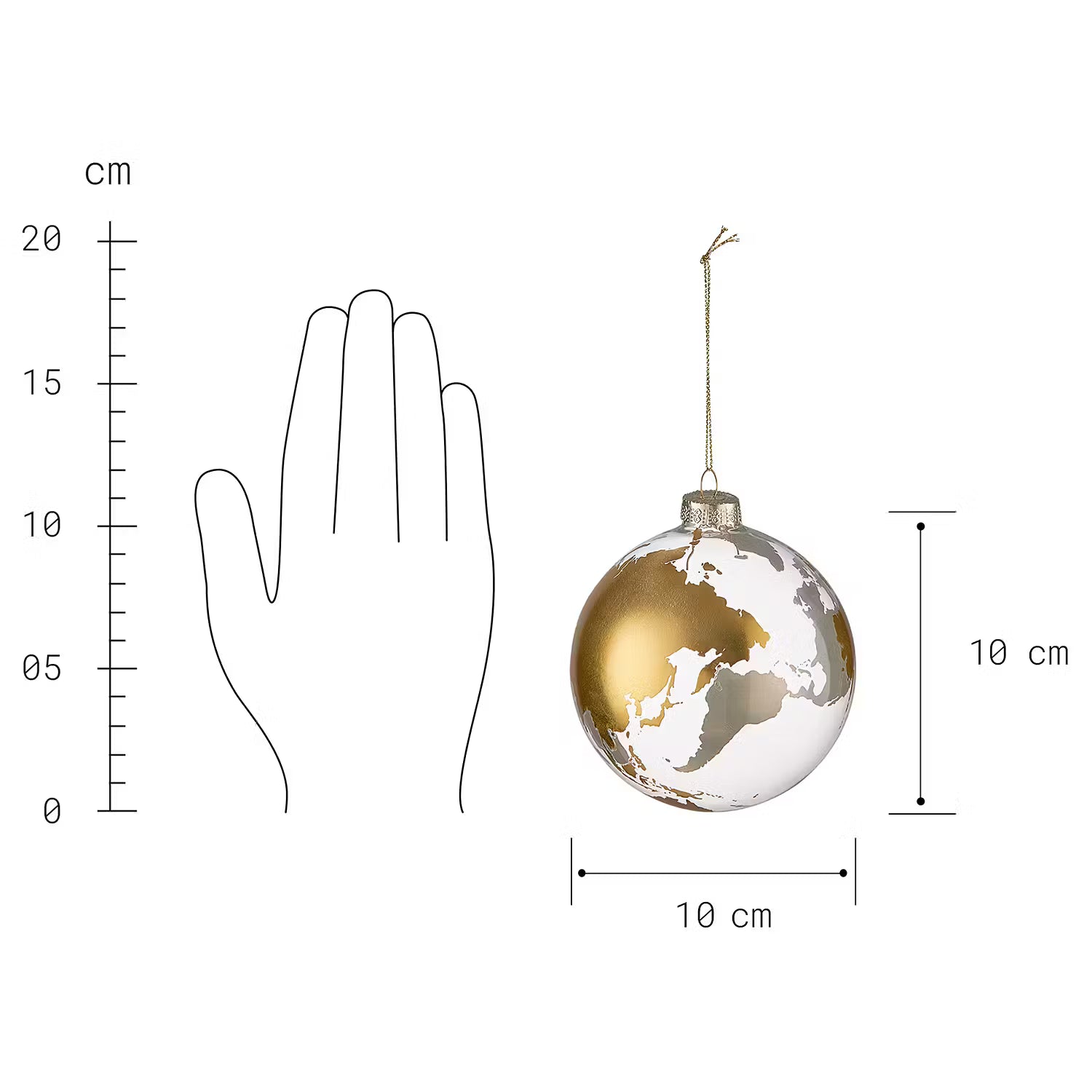 HANG ON Weihnachtskugel Weltkugel