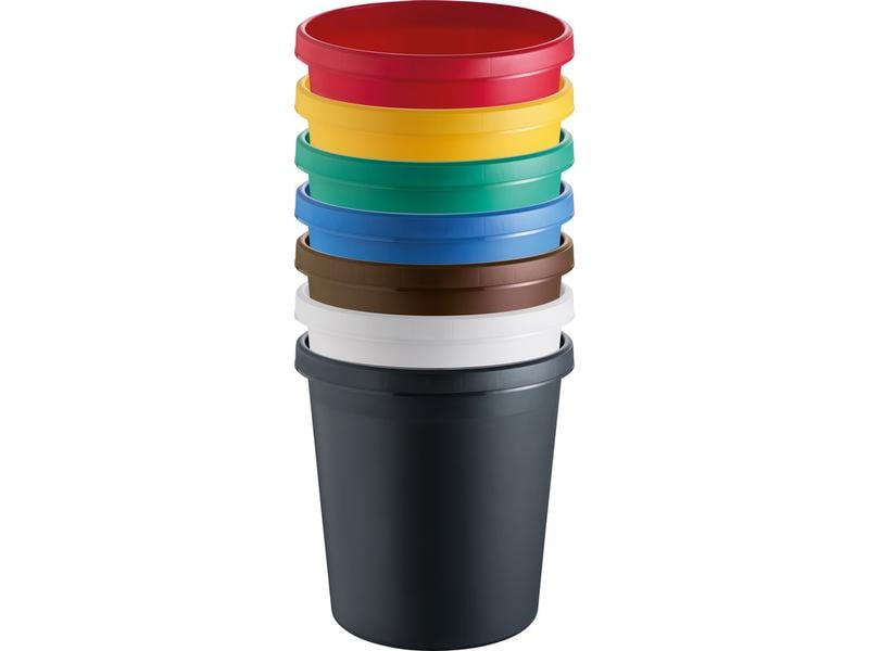 Helit Papierkorb 30 l, Schwarz Papierkorb aus schlagfestem PP
