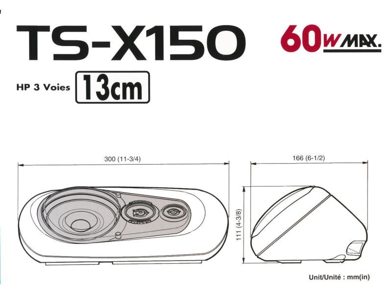Pioneer 3-Weg Lautsprecher TS-X150 Lautsprechertyp: Koaxiallautsprecher, 3-Wege