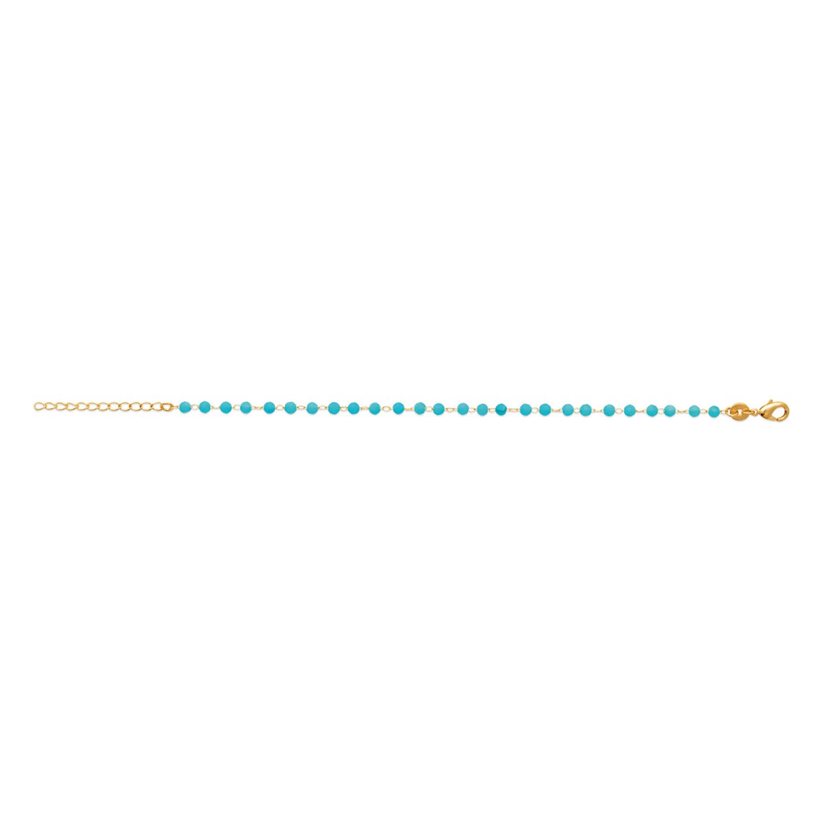 Bracelet Brillaxis doré perles bleu turquoise