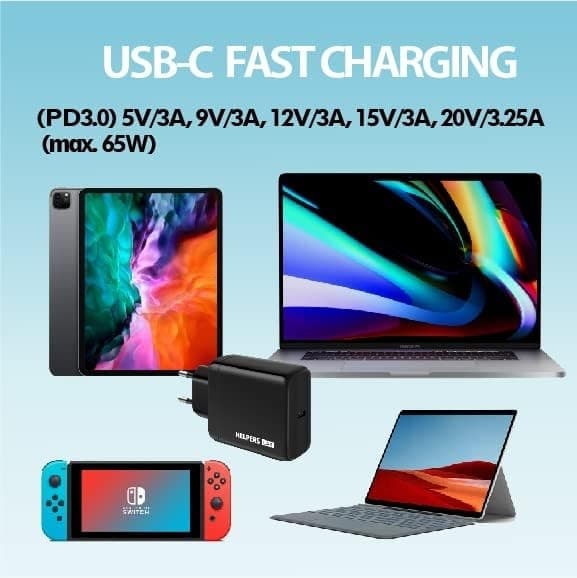 Vægoplader USB-C PD65W Nano
