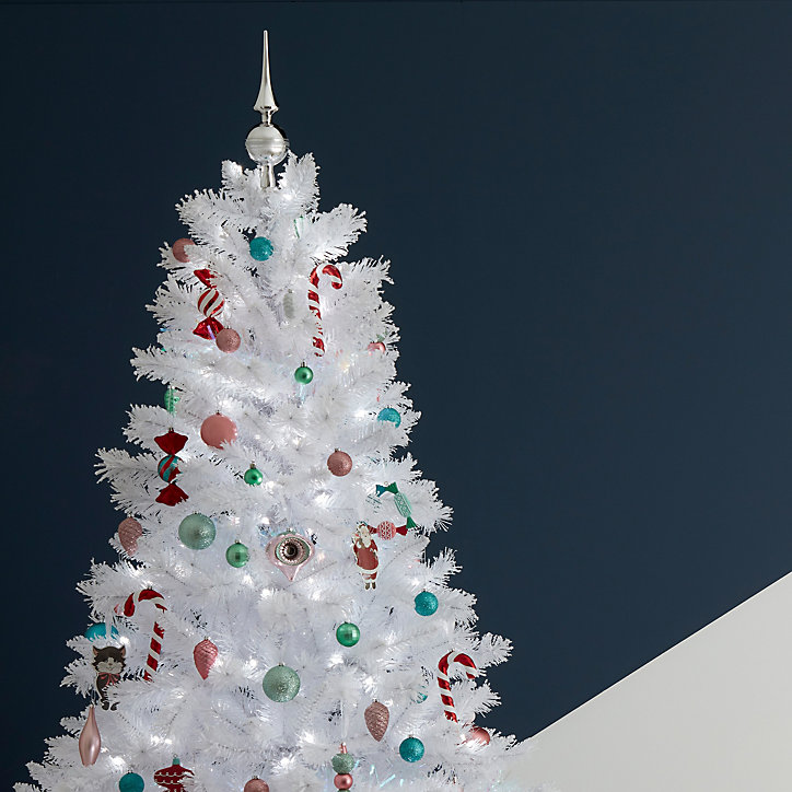 Cimier pic pour sapin de Noël en argent l.7 x H.25 cm