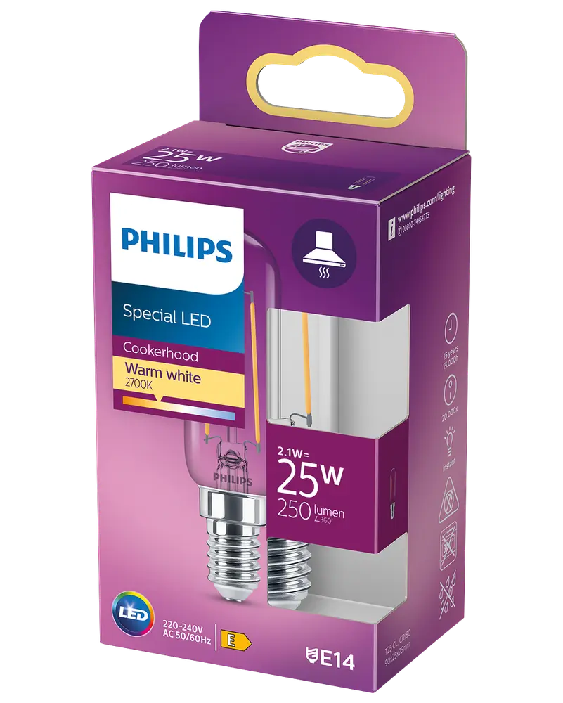 Philips LED-pære 2,1 W E14 T25L
