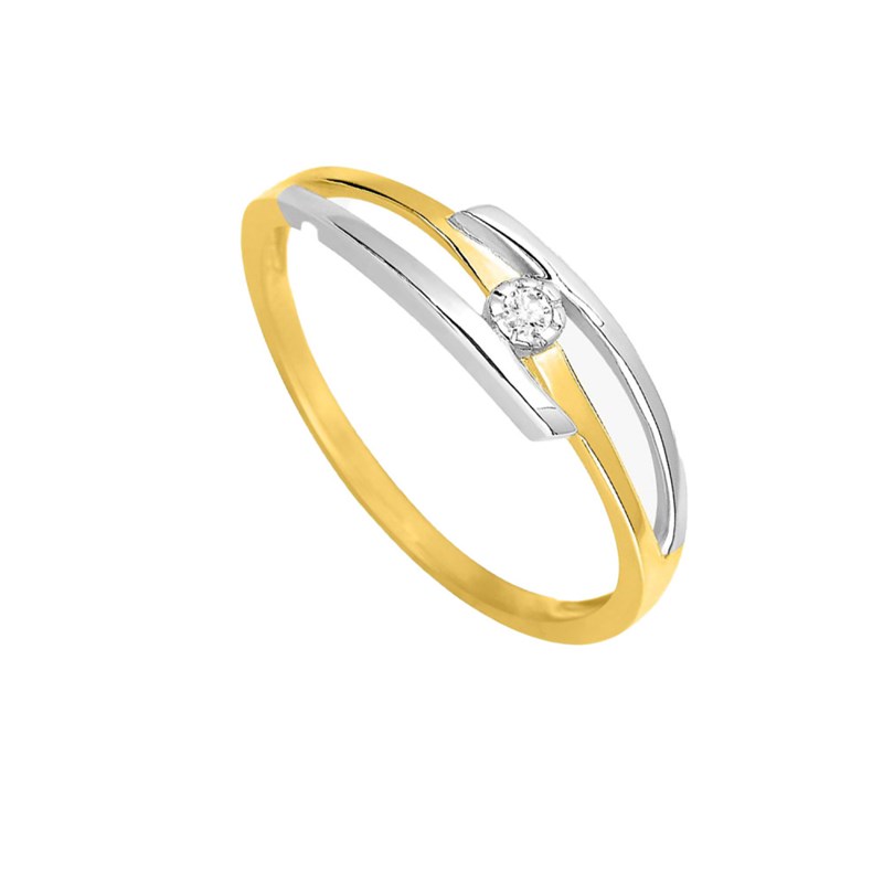 Bague Femme - Or 18 Carats - Diamant 0,02 Carats