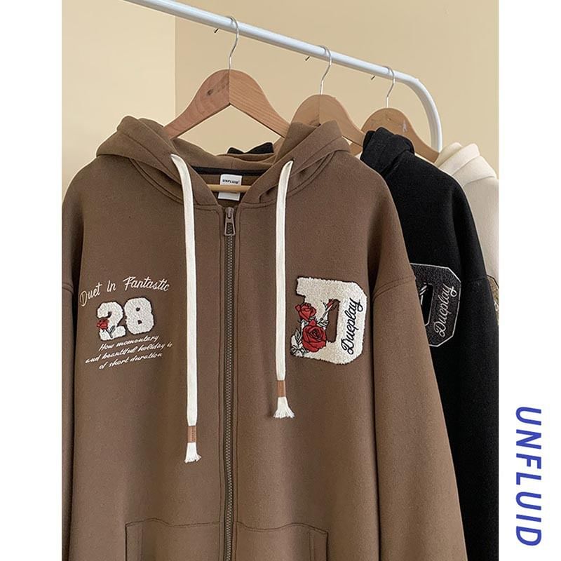 Lingaris - Hoodie met rits en letters