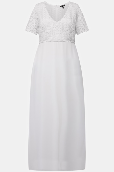 Brautkleid, Boho-Style, A-Linie, V-Ausschnitt, Halbarm
