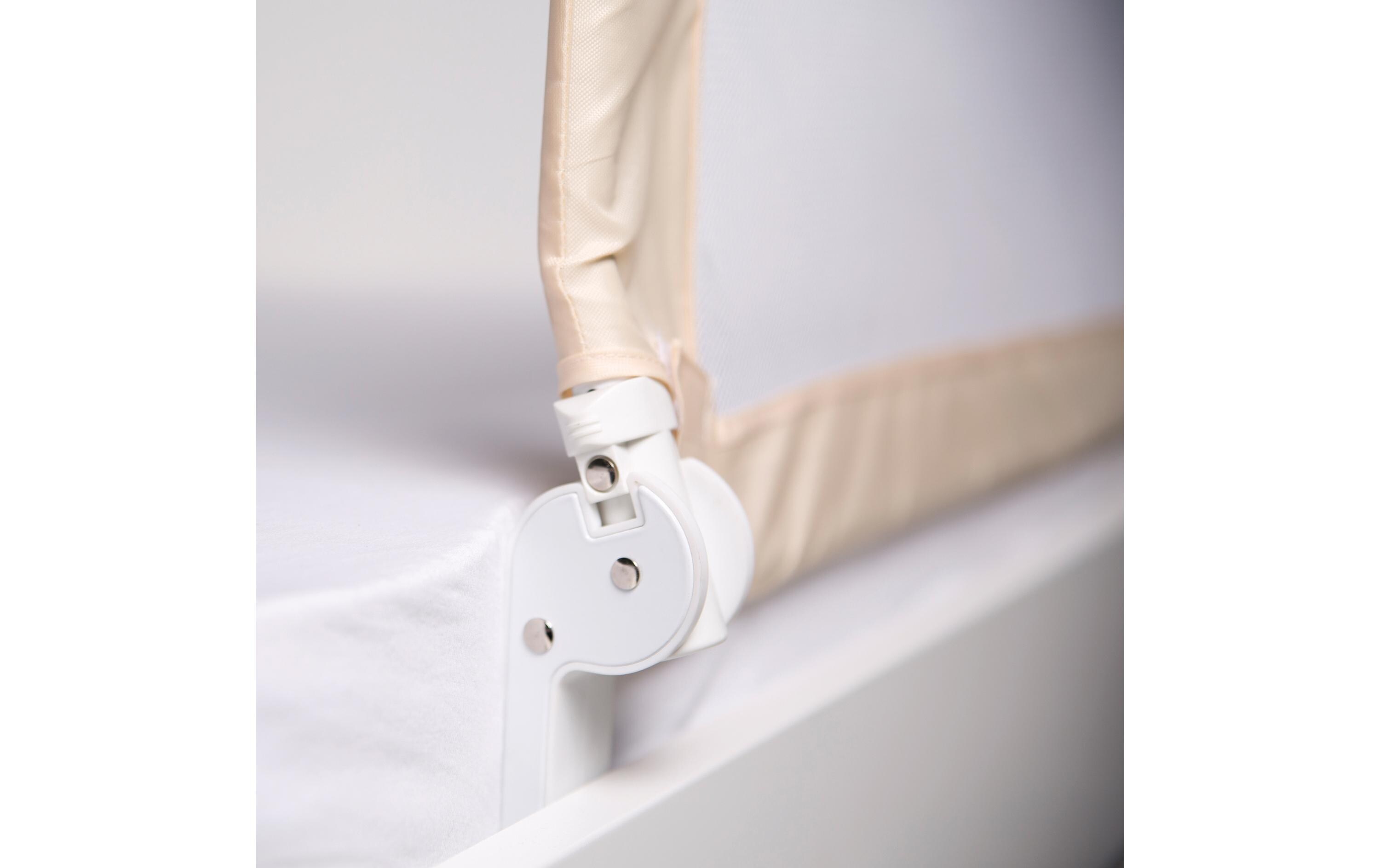 Bettgitter Klipp-Klapp Beige 150 x 40 cmBettschutzgitter klappbar für Babys & Kinder