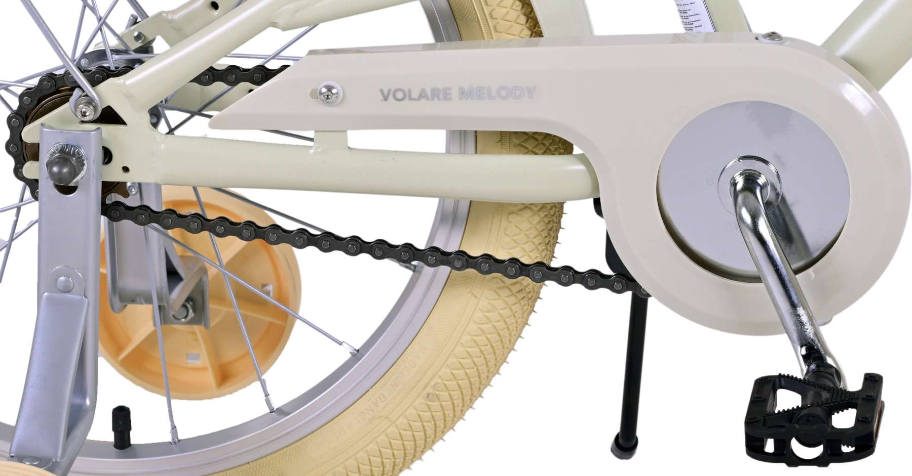 Kinderfahrrad Melody Fahrrad für Mädchen 18 Zoll Kinderrad Sandfarben