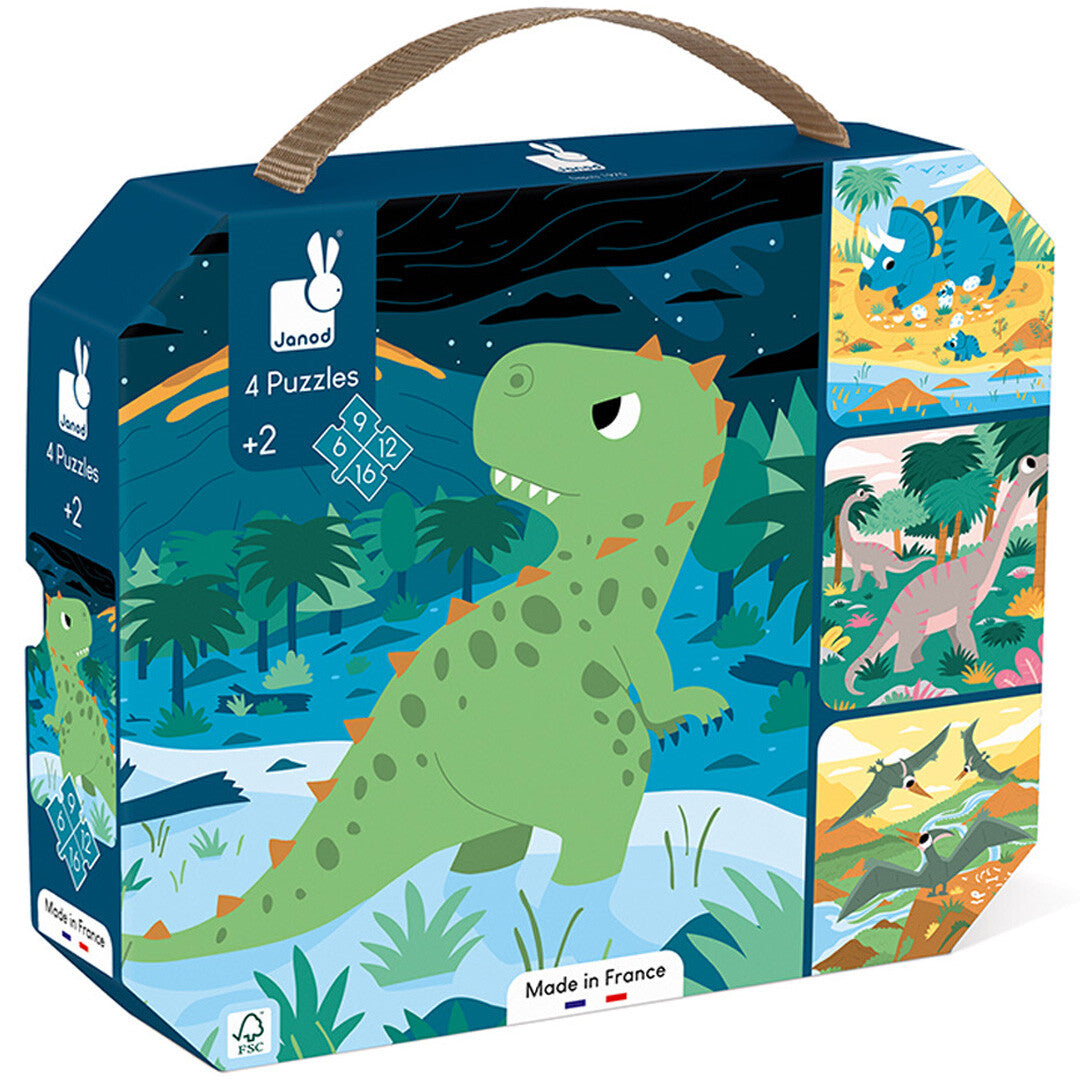 Janod puzzel dinosaurussen - 6-9-12-16st