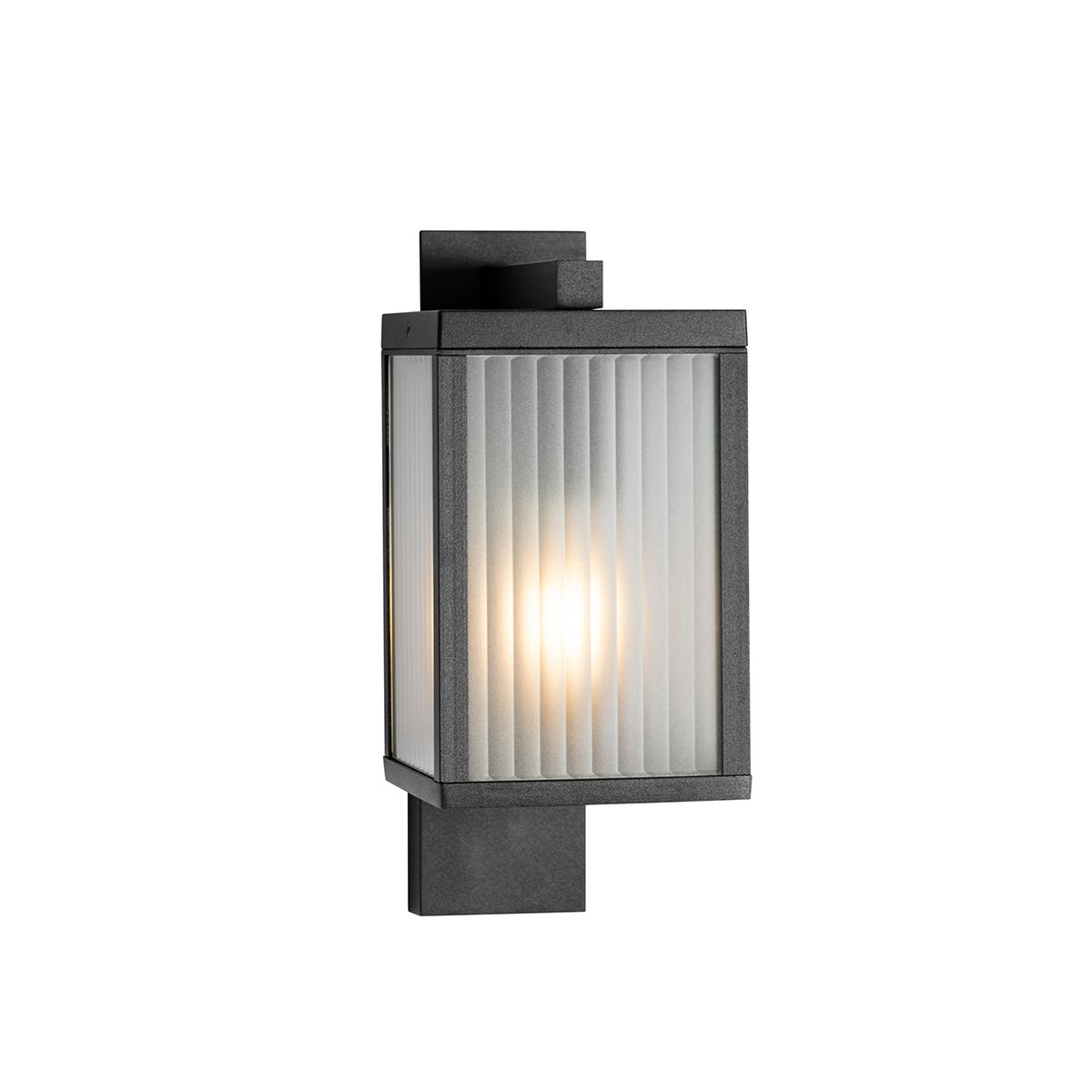 Smart buiten wandlantaarn zwart met ribbel glas incl. Wifi A60 - Charlois
