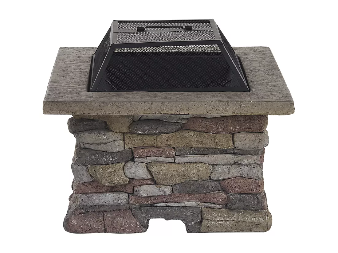 Foyer avec grille KELUD Béton Gris
