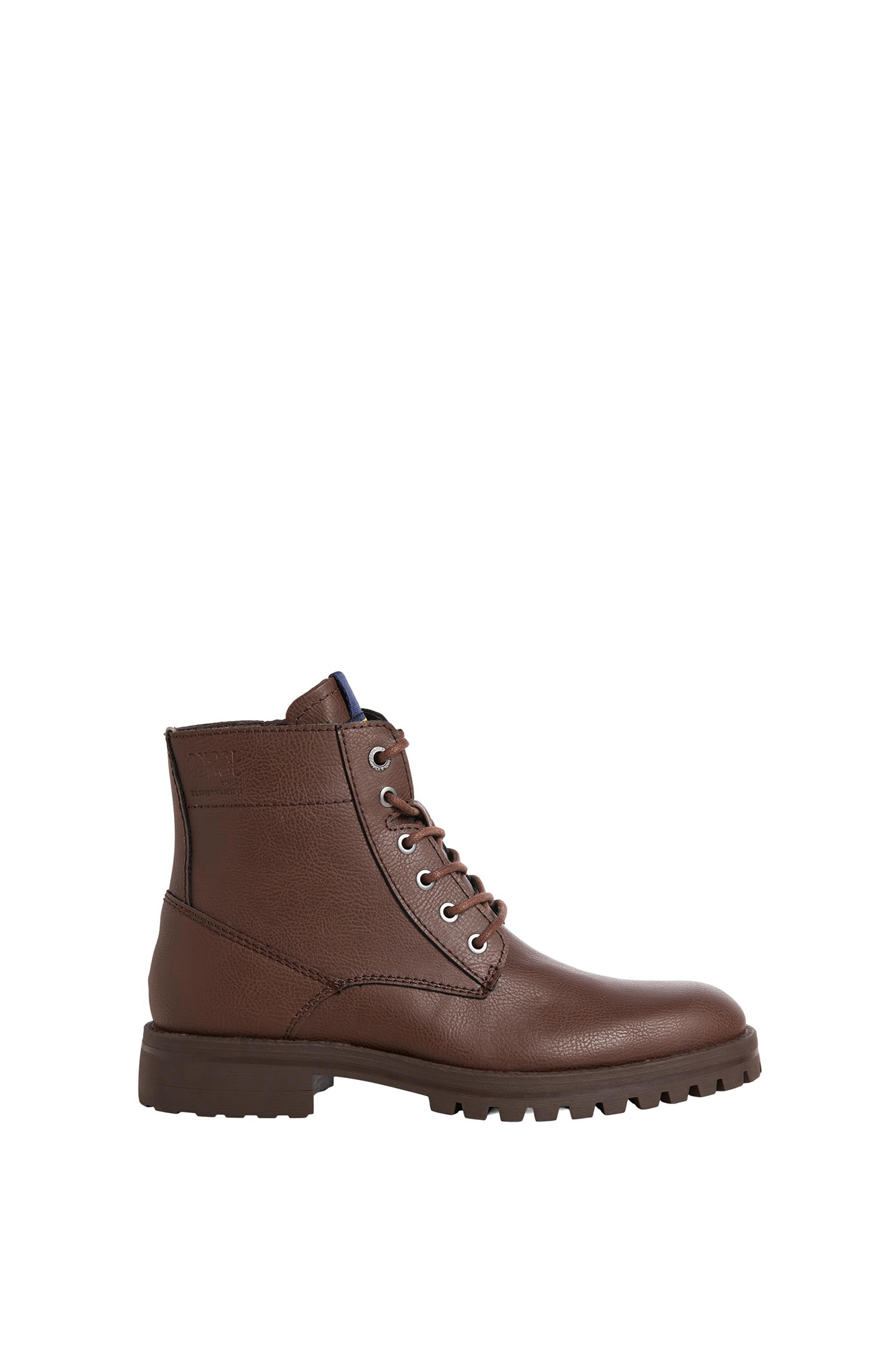 Bota de couro sintético com cadarços