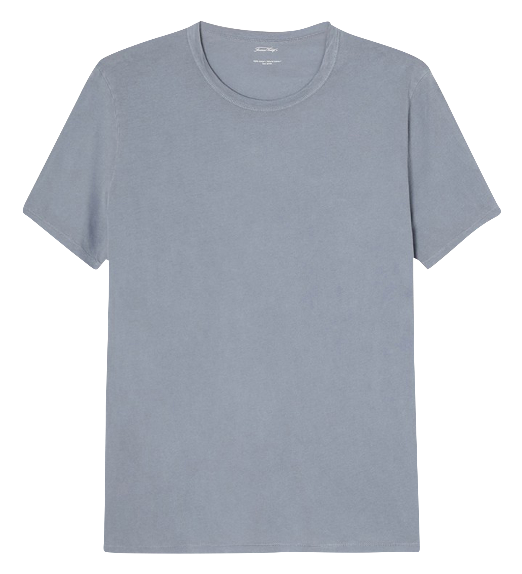 DEVON - Tee-shirt col rond droit en coton | Bleu