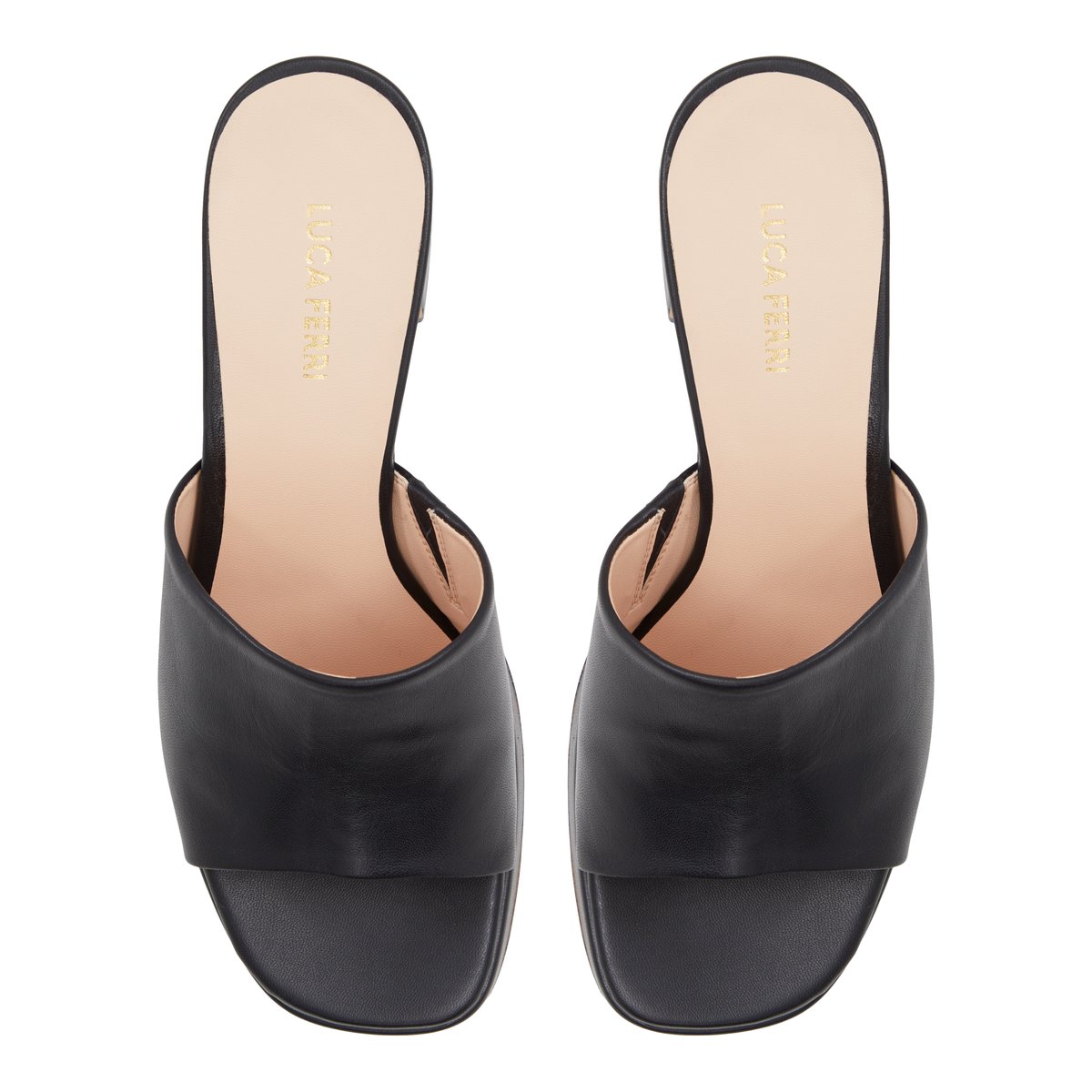 LUCA FERRI-Aussere-Mules Sandales - Talon Bloc - Noir