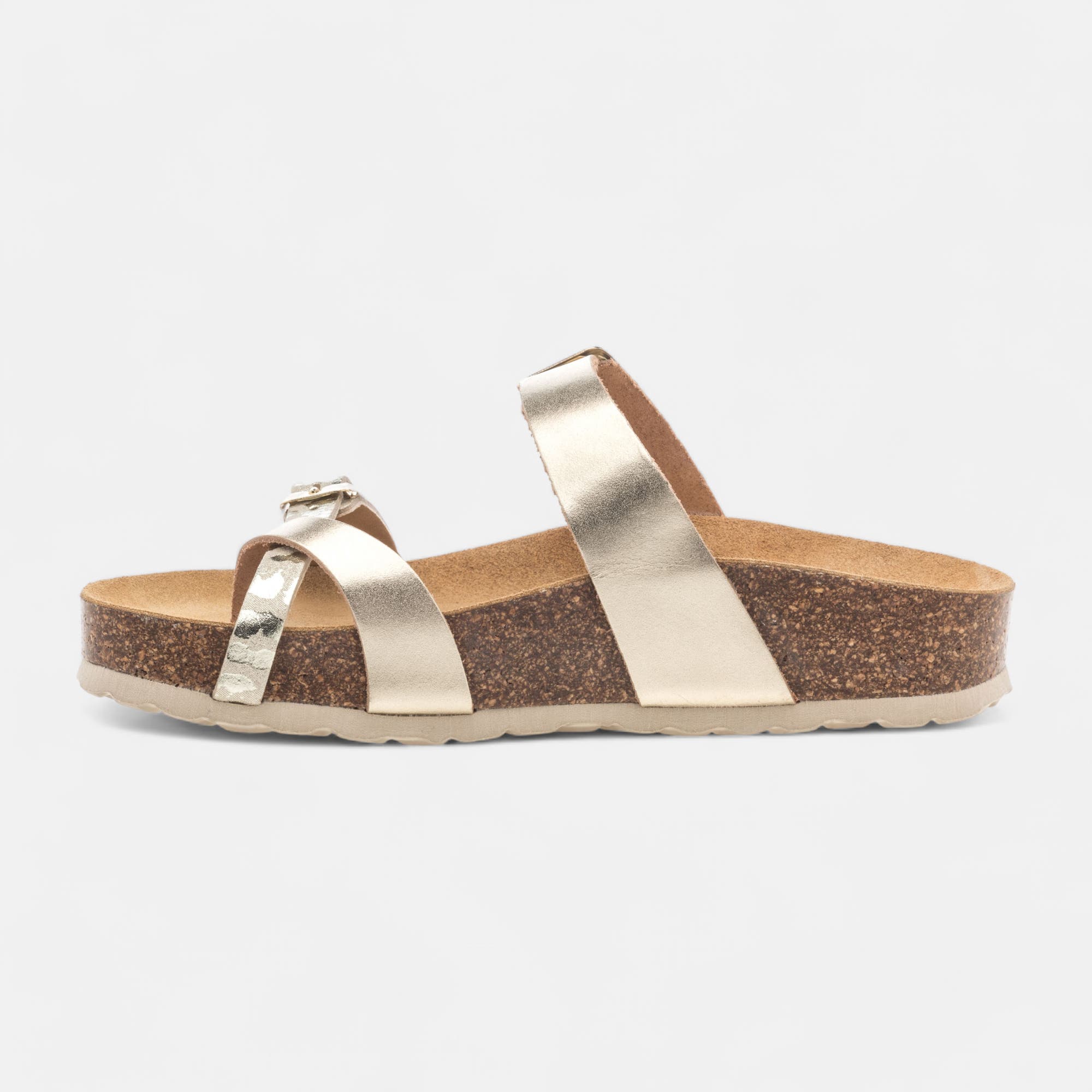Mules semelle liège Femme or
