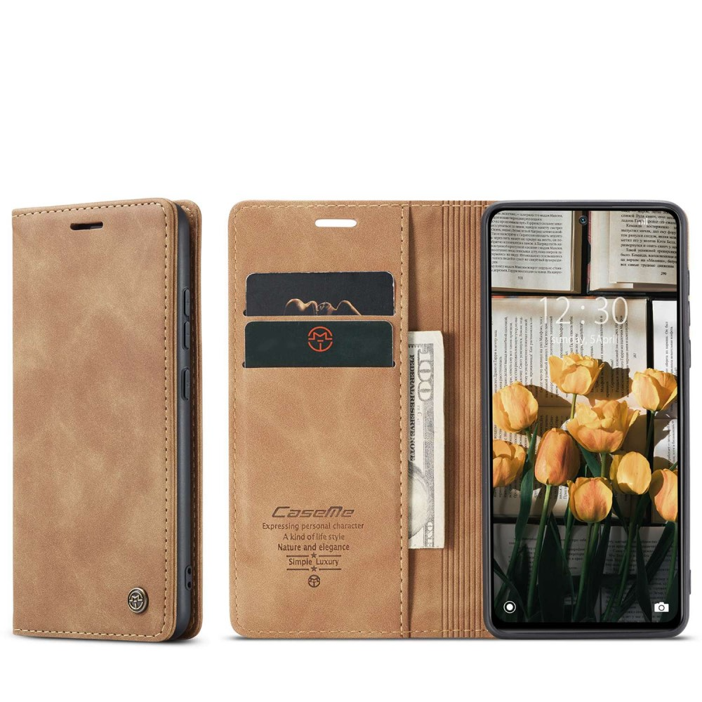 Xiaomi 12 Leder Tasche Flip Wallet Etui mit Kartenfächern - Braun