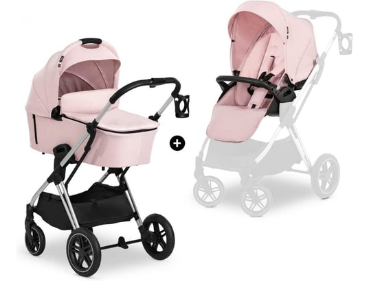 HAUCK - Poussette shopping vision x set silver melange rose