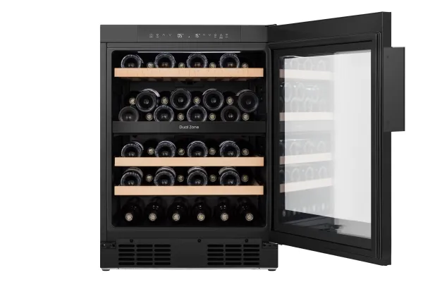 Hisense Vinskab - RW3N122GSLF CR, Vin køleboks, Indbygget, 46 flaske(r), F, Sort, Sort
