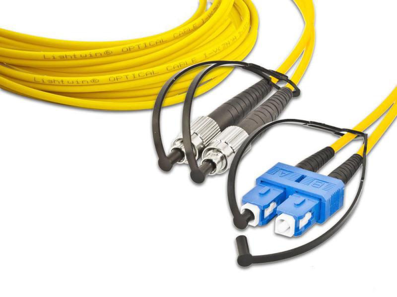 Lightwin LWL-Patchkabel Singlemode FC – SC, OS2, Duplex, 1 Singlemode FC-SC Duplex OS2 1 m