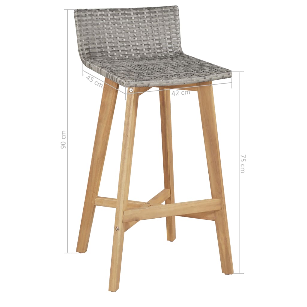 Mobilier de bar 3 pièces bois d'acacia solide