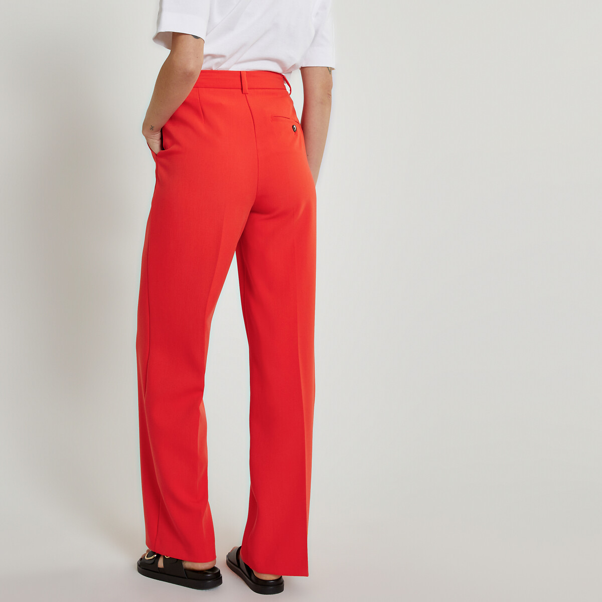 COLEÇÕES LA REDOUTE<br>Calças largas em poliviscose