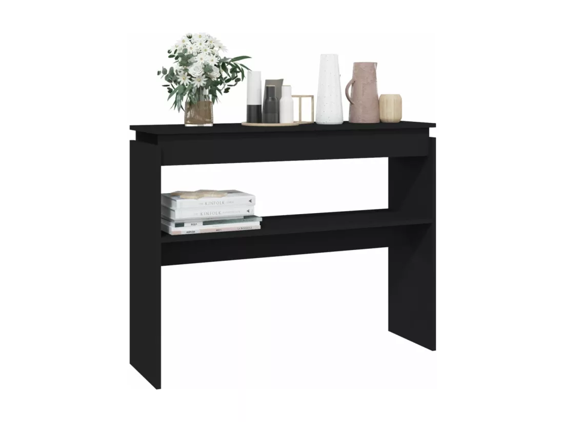 Table console Noir 102x30x80 cm Aggloméré