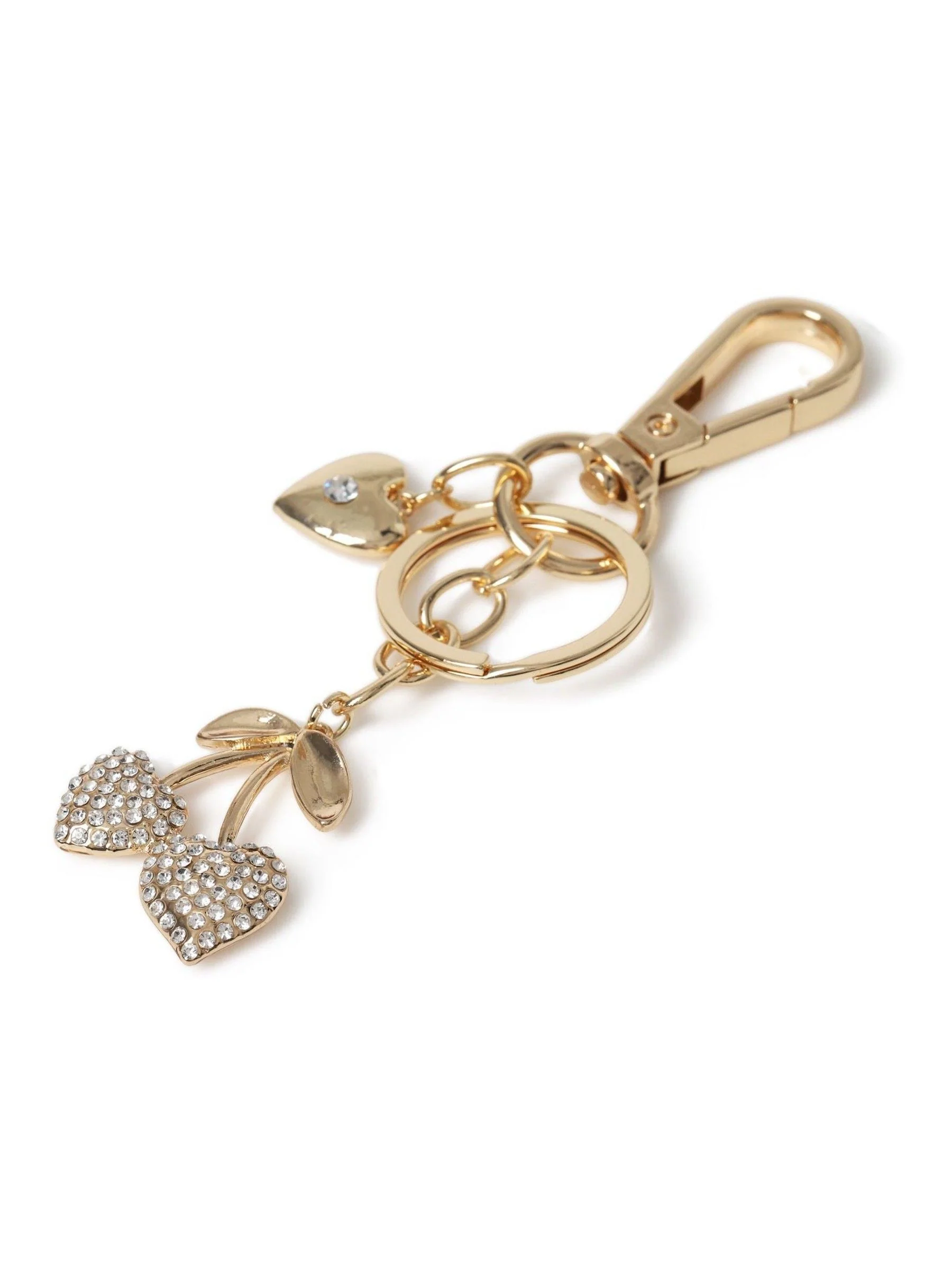Aela Gold Tone Sparkle Cherry Bag Charm