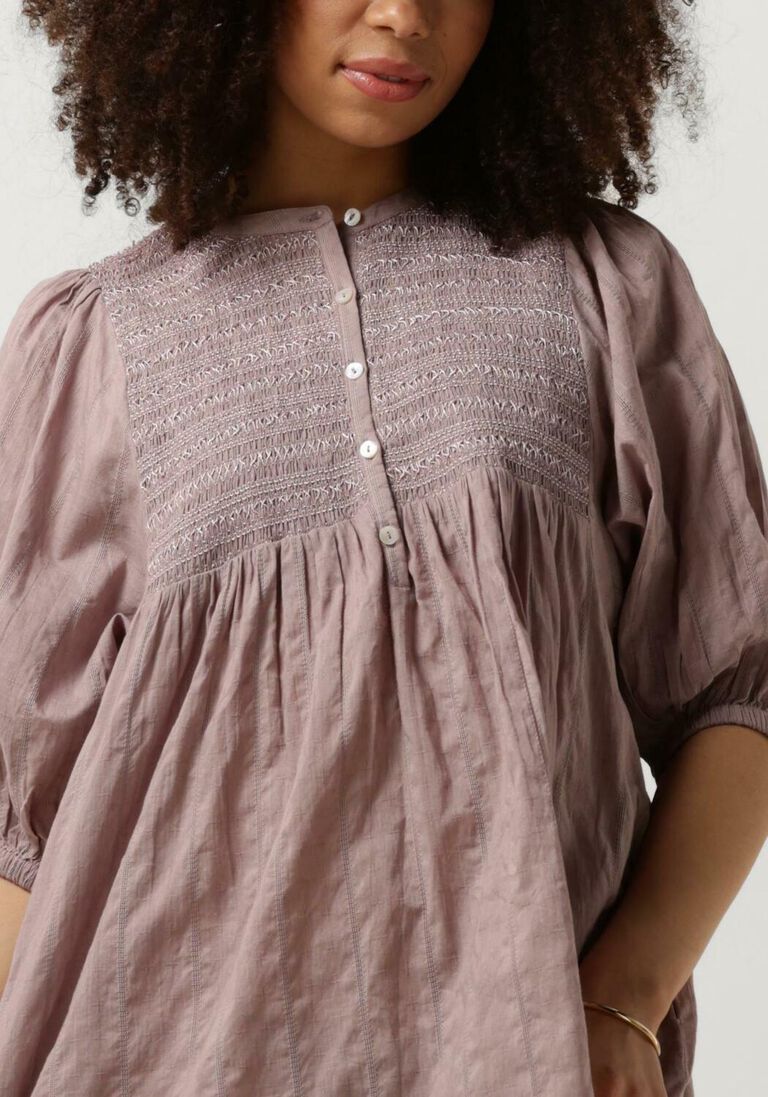 RUBY TUESDAY roze ruby tuesday mini jurk shanna short dress with half sleeves and smock on chest