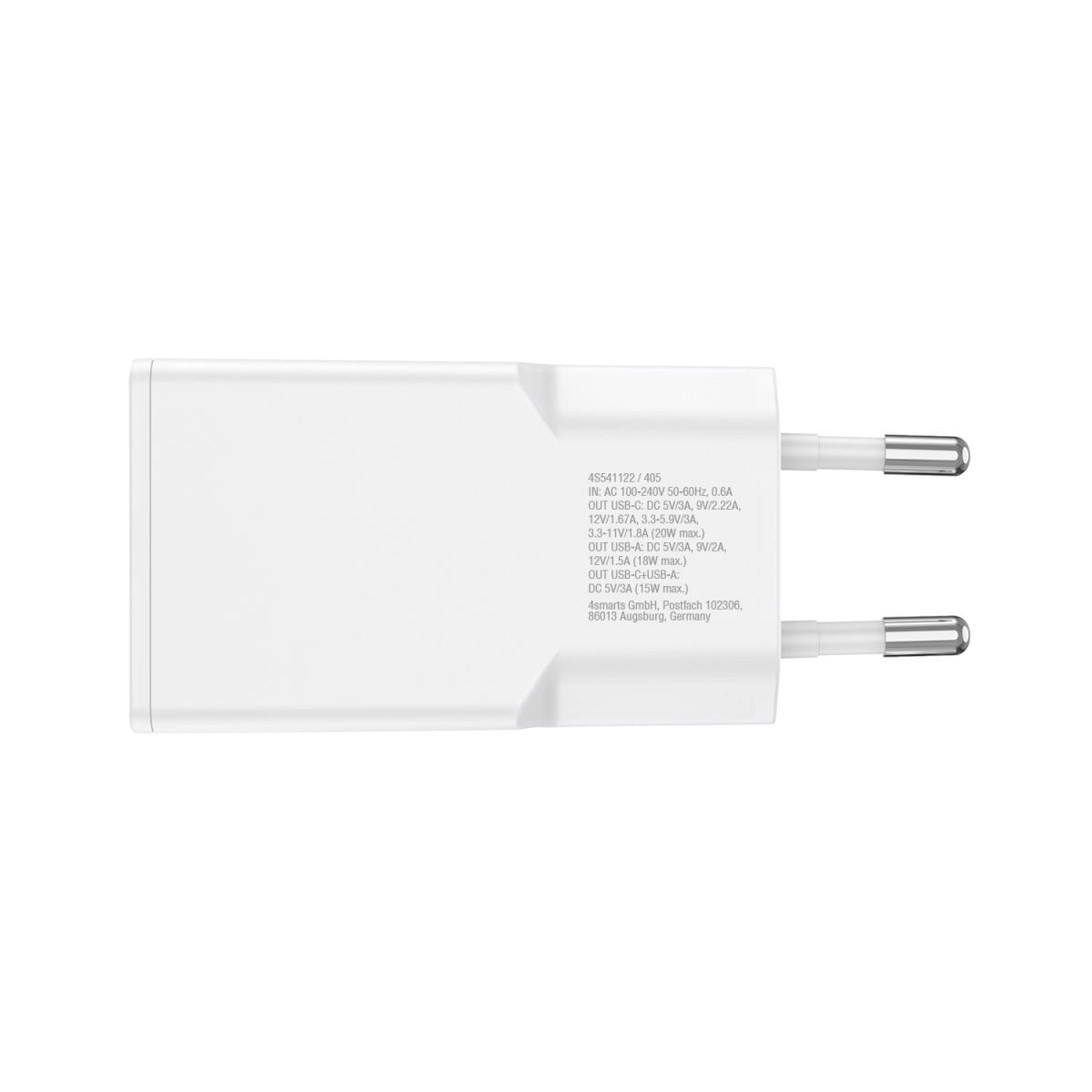 4smarts Schnelllade-Gerät »PDPlug Duos Slim 20W GaN 1x USB-C+1x USB-A«