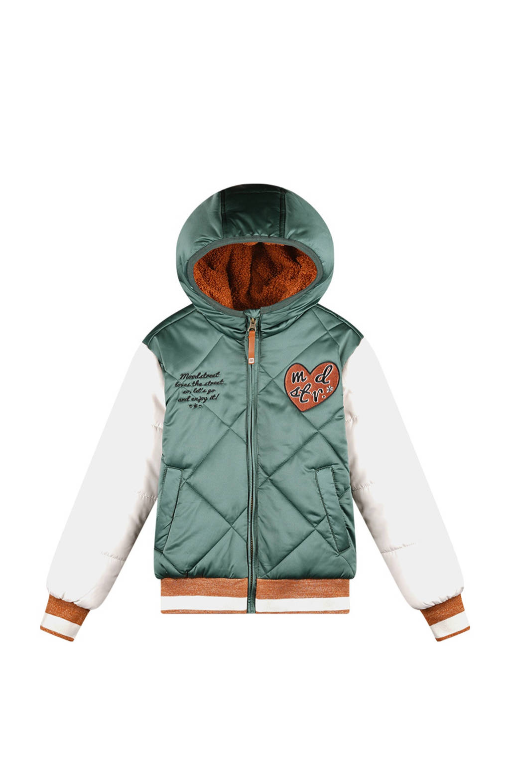 Moodstreet gewatteerde winterjas Joy groen/lichtgroen