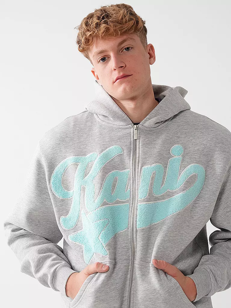 KARL KANI Kapuzensweatjacke hellgrau