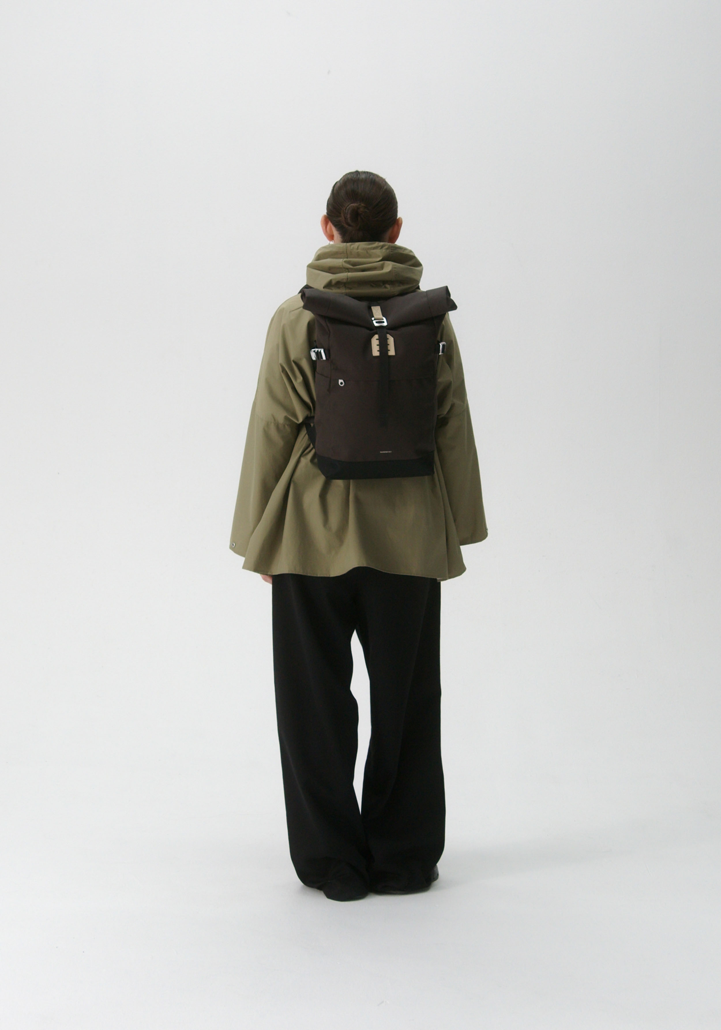 Sandqvist Rucksack Icon Rolltop Backpack M Brown With Natural Leather