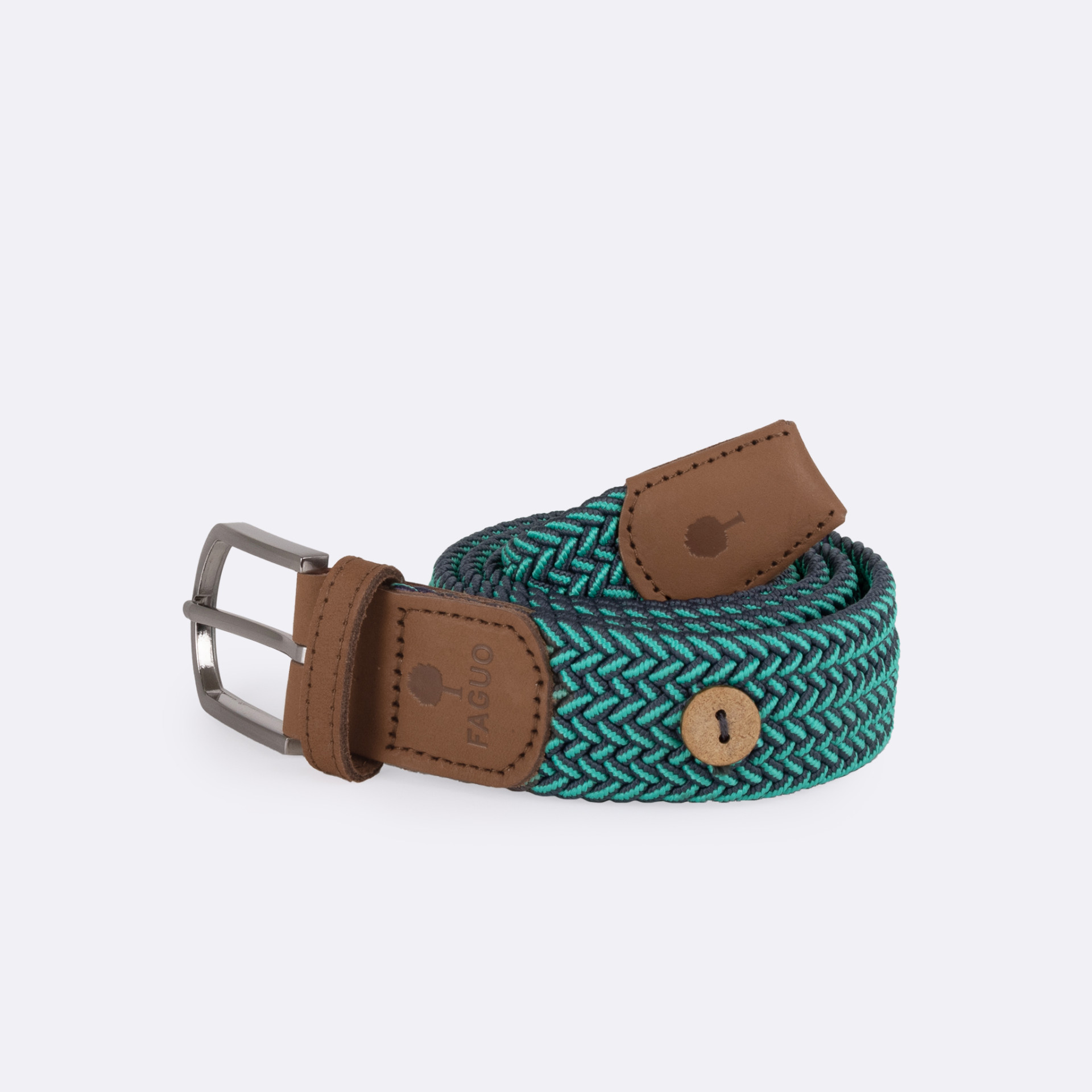 Ceinture bleu marine & vert menthe polyester recyclé et élasthanne - modèle belt