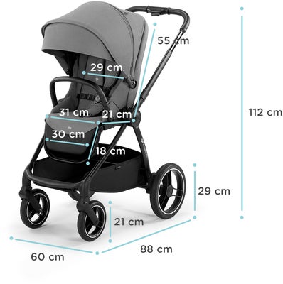 Kinderkraft NEA 2-in-1 Duovogn, Platinum Grey