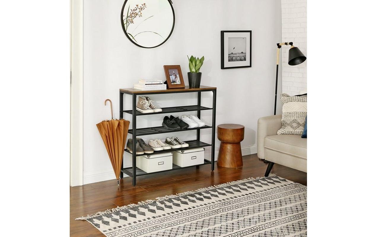 VASAGLE Schuhregal »aus Holz und Metall 100 x 92.5 cm«