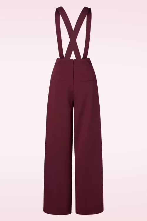 Banned Retro Diamond broek in bordeauxrood