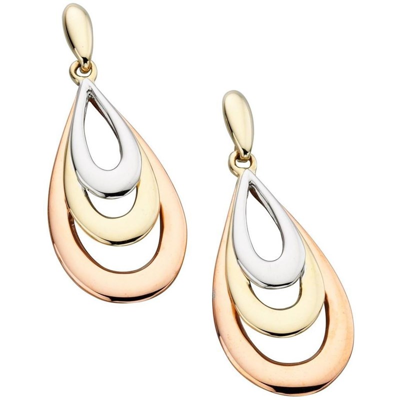 Boucle d'oreille en Or blanc et Or rose. Or 375/1000