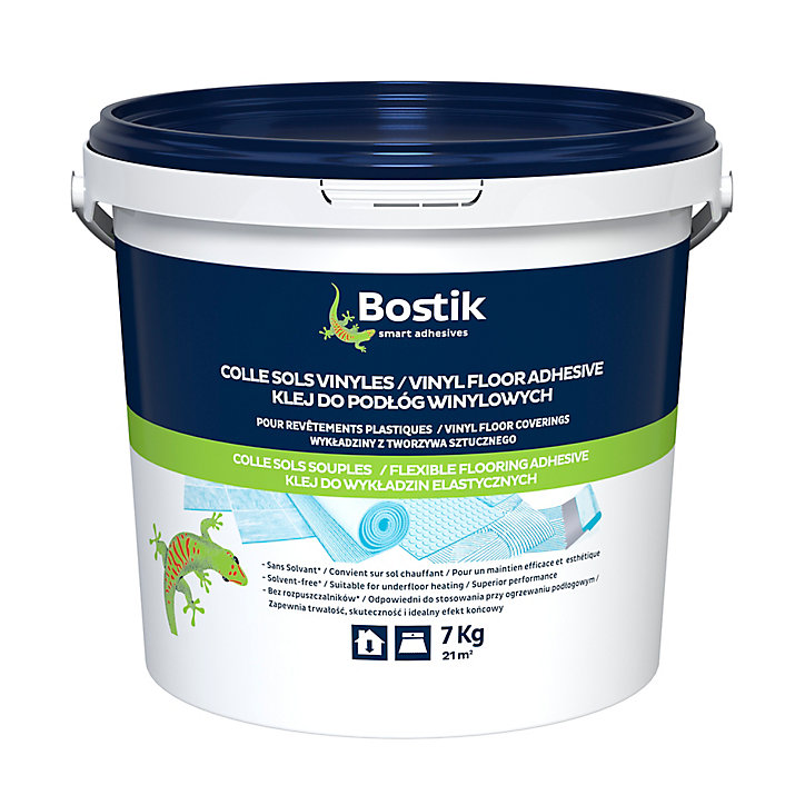 Colle Sols Souples Bostik pour Sols Vinyles - Revêtements Plastiques 7kg