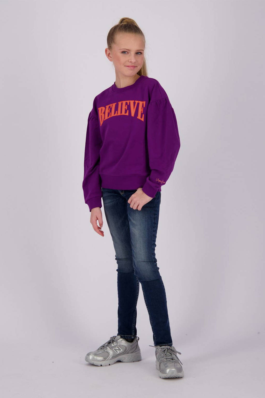 Vingino sweater Noran met tekst paars