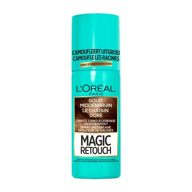 L'Oréal Paris Magic Retouch Camouflerende Uitgroeispray Goud Middenbruin 75 ML