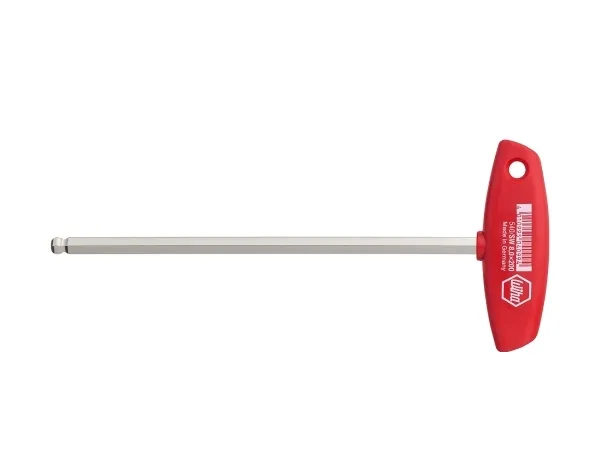 Wiha 04111, L-formet unbrakonøgle, Metric, 1 stk, T-håndtag med kort arm, Krom-vanadium-stål, 4 mm