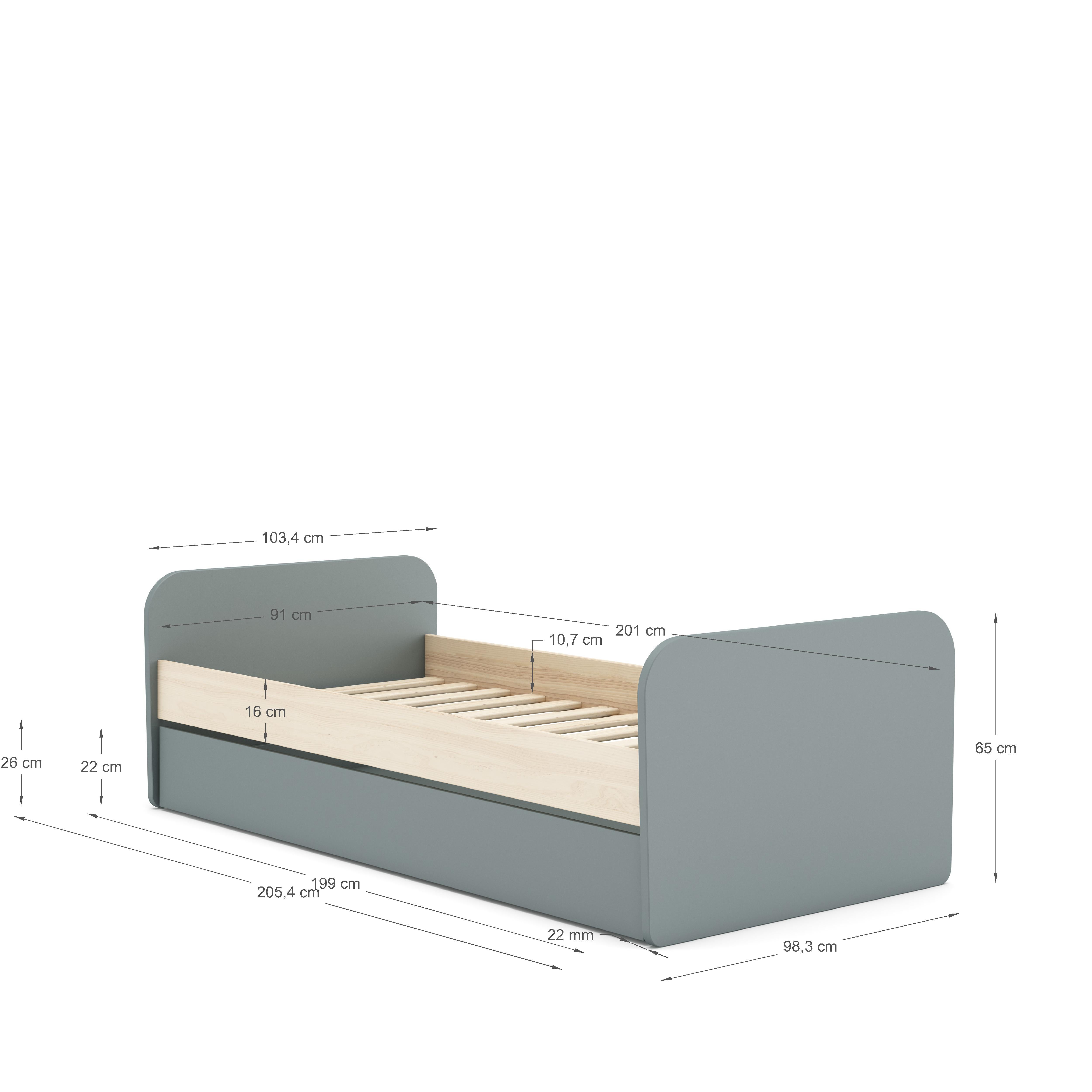 Marckeric - Bed Esteban - Groen - 205.4x102x65cm