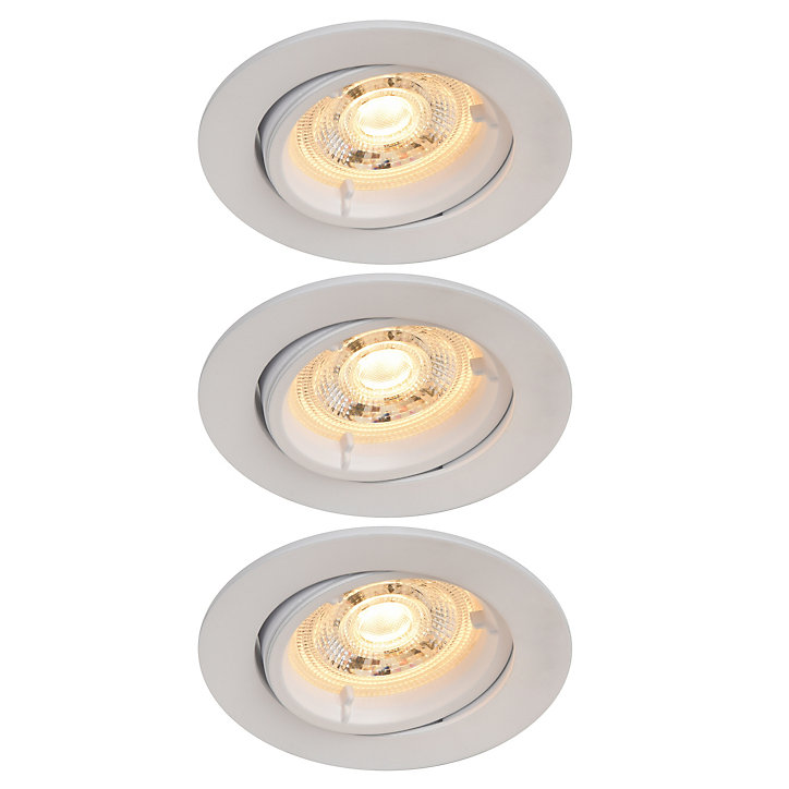 3 spots encastrables Debye GU10 blanc chaud IP20 dimmable 520lm 5.8W Ø8.5xH.9.4cm blanc GoodHome