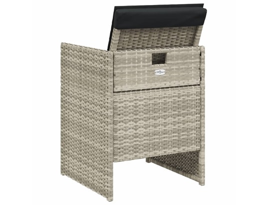 VIDAXL - Chaises de jardin avec coussins 4 pcs gris clair résine tres...