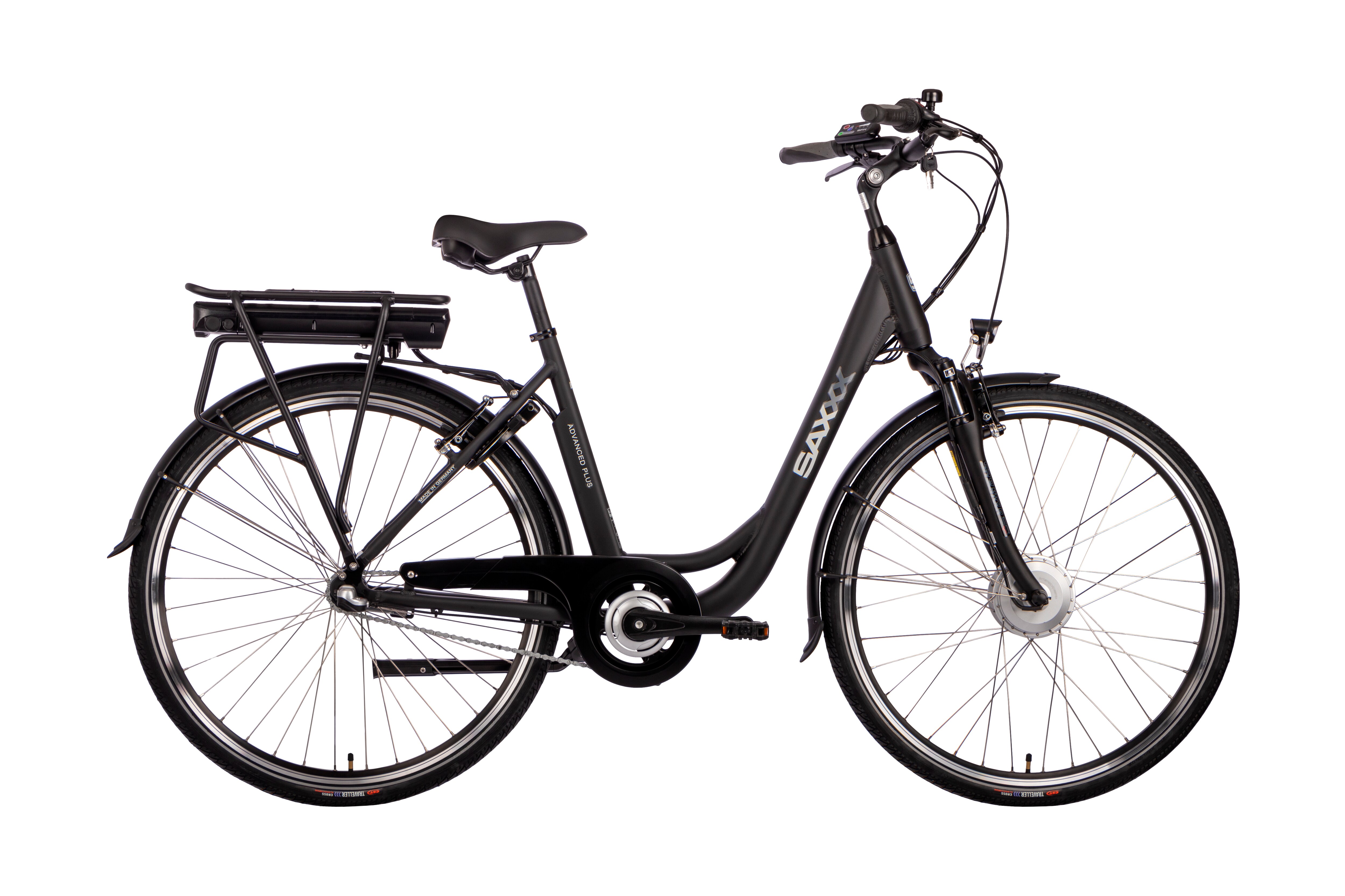 SAXONETTE Advanced Sport E-Bike Wave 7 Gang Kettenschaltung Federgabel schwarz m...