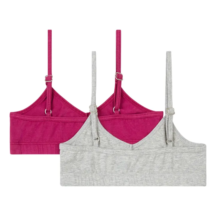 SMALLABLE BASICS Set 2 Brassières Coton Bio | Gris chiné