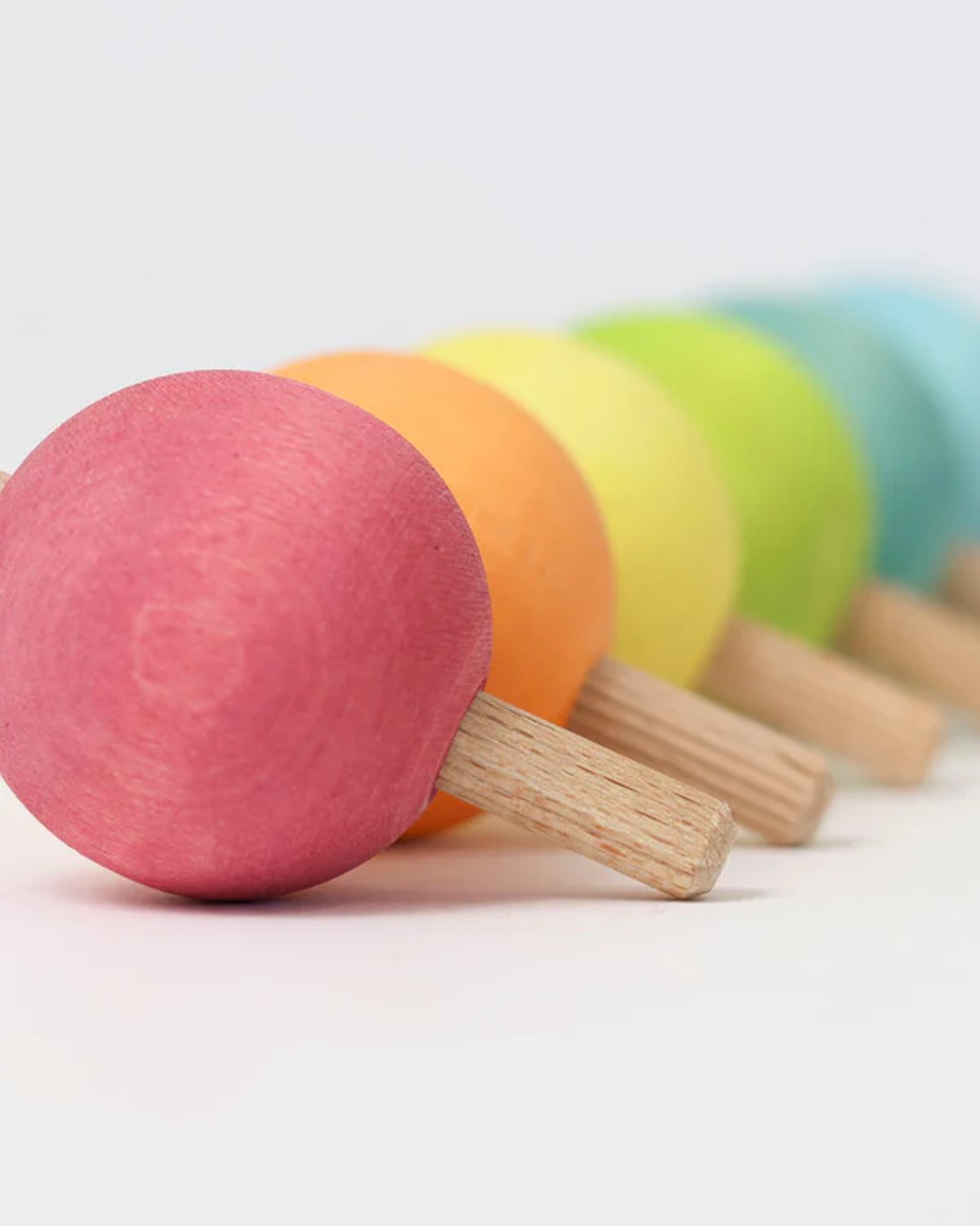 Sett med Snurrebass 6stk | Pastel Spinning Top
